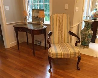 Queen Anne Chair and Kidney Shaped Desk