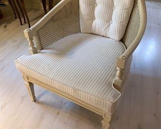 22. 1960s retro chair white cane 32”H x 27”W x 30”H $65