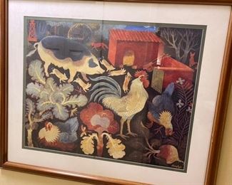59. Chicken print by Anna Pugh  39”L x 34”H   $50