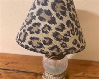 Lamp with Leopard print shade   $20