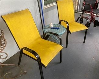 72. Outside yellow canvas chairs  $12 each