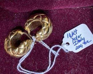 #79 - Pair of hoop earrings 14kt gold - Milor Italy $195