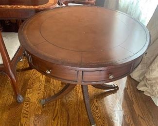 Ethan Allen pedestal accent table