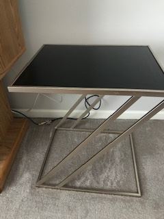 Black smoked glass accent table $ 50.00