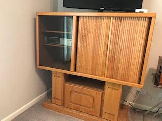 Oak and glass window, Entertainment Center FREE! 