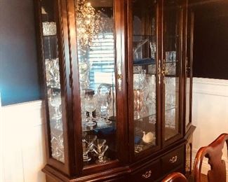 CHINA CABINET AND DINNING ROOM TABLE AND CHAIRS
