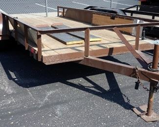 2001 Ja-Mar Tandem Wheel 14' x 76.5" Flatbed Trailer With Two Sets of Loading Ramps, VIN # 4AJUT16221J032098