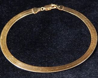 14K Gold Bracelet, 8" Long, 5.3 g Total Weight