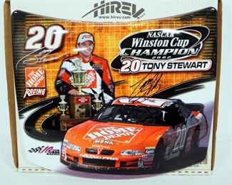 Racing Collectibles, Includes Tony Stewart Etched Glass Light (Powers On), Signed Tony Stewart Mini Hood And Diecast Billy Pauch Sprint Car