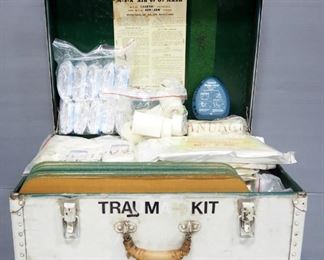 EMT Trauma Kits, Includes Blankets, Dressing, Bandages, Tape, Burn Sheets, And More, In Trunk 10" High x 23.5" Wide x 18" Deep