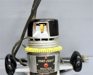 Porter Cable Porta-Plane Model 126 Ad Powr-Kraft Router With Accessories, In Metal Case, Both Power On