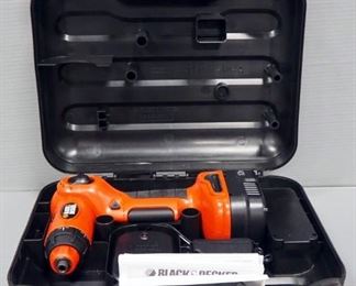 Black & Decker 12V 5 Position Cordless Drill Model XD1200 With Battery Charger And Instructions, In Hard Case