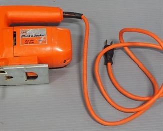 Black & Decker Var Spd Jig Saw No. 7580, Powers On, And Cummins Plastic Tool Box With Safety Goggles, Stanley Tape Measure And More