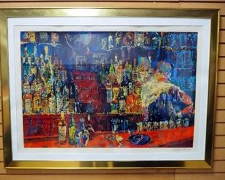 Leroy Neiman (American, 1921-2012) "Irish American Bar", Signed And Numbered 158/300, Framed, Matted, Under Glass, 38" Wide x 35.5" High