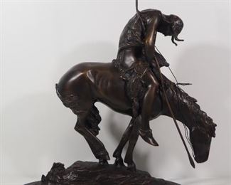 James Earl Fraser (American, 1876-1953) "End Of The Trail" Bronze Statue, 23.75" High