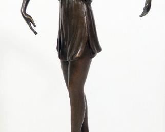 A. Carrica After Pierre Le Faguays (Fayral) "Dancer With Hoop" (No Hoop), Bronze Statuette, 14.75" High