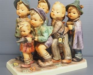 M I Hummel "Adventure Bound, The Seven Swabians" Figurine No. 347, 7.5" x 8.25", 1957 Engraving Year, Last Bee Mark