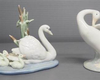 Lladro Porcelain Figurines Includes "Follow Me" No. 5722, Sculptor Antonio Ramos, 4.5" H And "Little Duck" No. 4553, Sculptor Fulgencio Garcia, 4" H