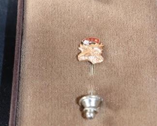 Loyal Order of Moose Diamond 1900's 10K Gold Stick Lapel Pin 