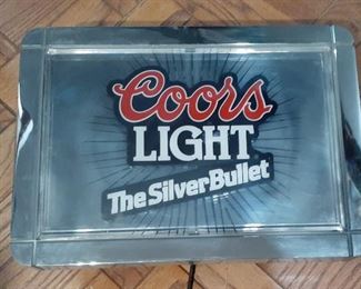 Lighted Coors Light bar sign