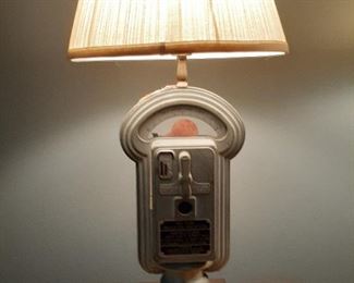 Vintage parking meter lamp