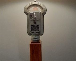 Vintage parking meter floor lamp