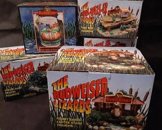 Bud Lizards and frogs figurines