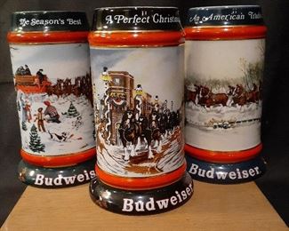 Holiday Budweiser steins