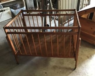 Great Old Baby Crib perfect for display for fabrics linens and Blankets 
