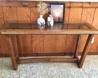 Vintage Glass Top Couch Table