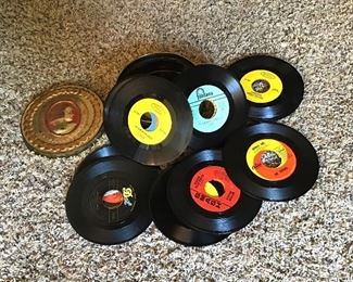 Tin of 30 Vintage 45 Records