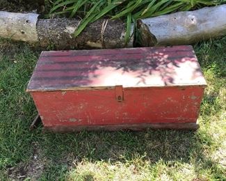 Old Trunk with Original Red Paint