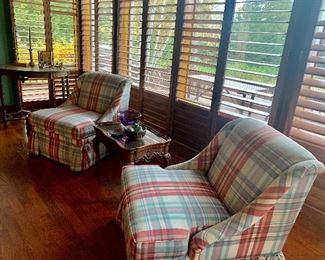 Pair of marching upholstered chairs