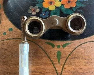 Vintage pearl opera glasses