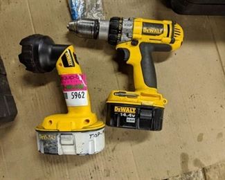 DeWalt Heavy Duty Cordless Drill/Driver XRP 1/2 Inch DC 983 Type 1 And Rechargeable Flashlight Type 2 DW908