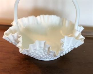 Large Milk Glass Basket