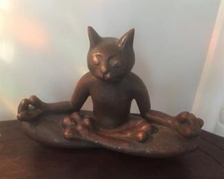 Brass cat trinket holder.