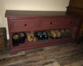 storage bench with 3 drawers