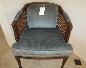 Vintage Caned & Upholstered Chair $15.