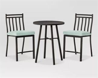 $225 - 3 PC Bistro Set w/ seafood green cushions
