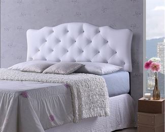$125 New White Headboard Size Full w/ rhinestone tufting- Great for a little girl or teen bedroom. 