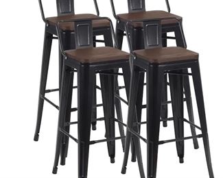 $250 Set of 4 Counter height bar stools industrial 