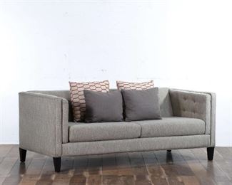 $489 Gray Tufted Sofa Mid Century Modern