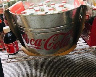glavanized coke foot tub with  12 original cokes in it