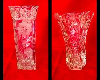 Beautiful cut glass vases
