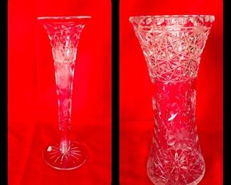Cut glass vases