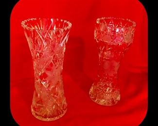 Cut glass vases 