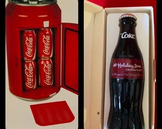 Coke portable refrigerator 
Crowne plaza collectible coke bottle