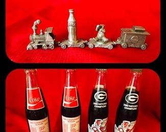 Vintage coke pewter train
1980 UGA coke bottles