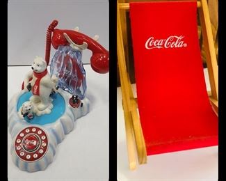  vintage animated coke polar bear fun phone                  
 coke doll size beach chairs by cavanaugh